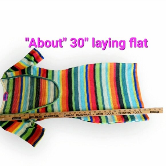 Edikted Rainbow Crochet Dress Short Sleeve Scoopneck Size S - Picture 9 of 11